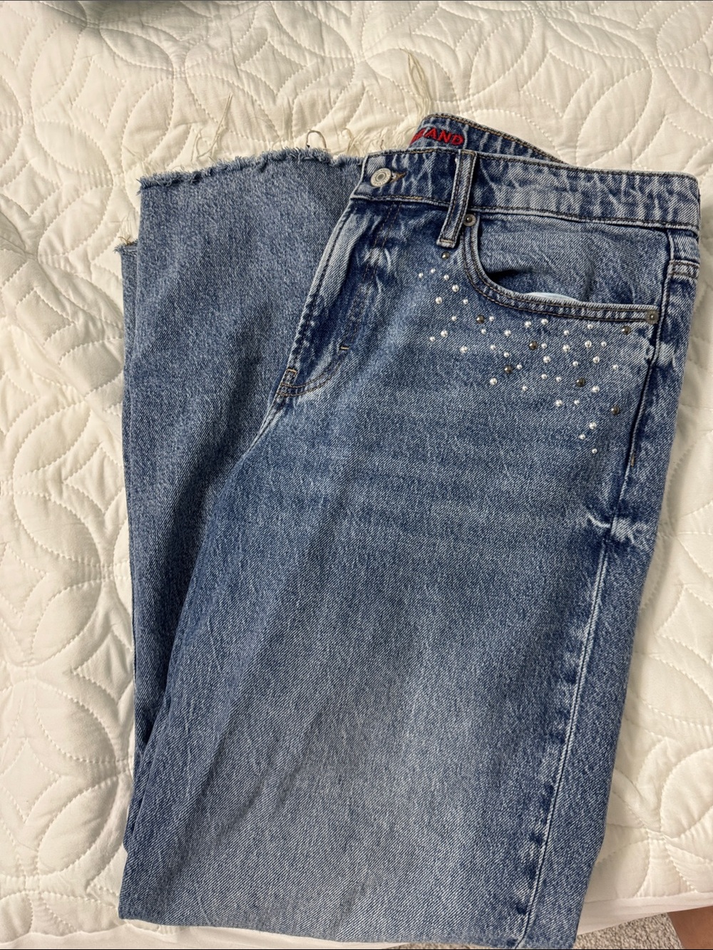 Lucky Brand Light Blue Boyfriend Jeans with Stud Accents